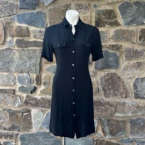 Equipment Black Short Sleeve Shirt Dress